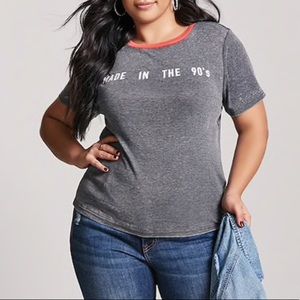 Made in the 90s Forever 21+ ringer tee size 3x